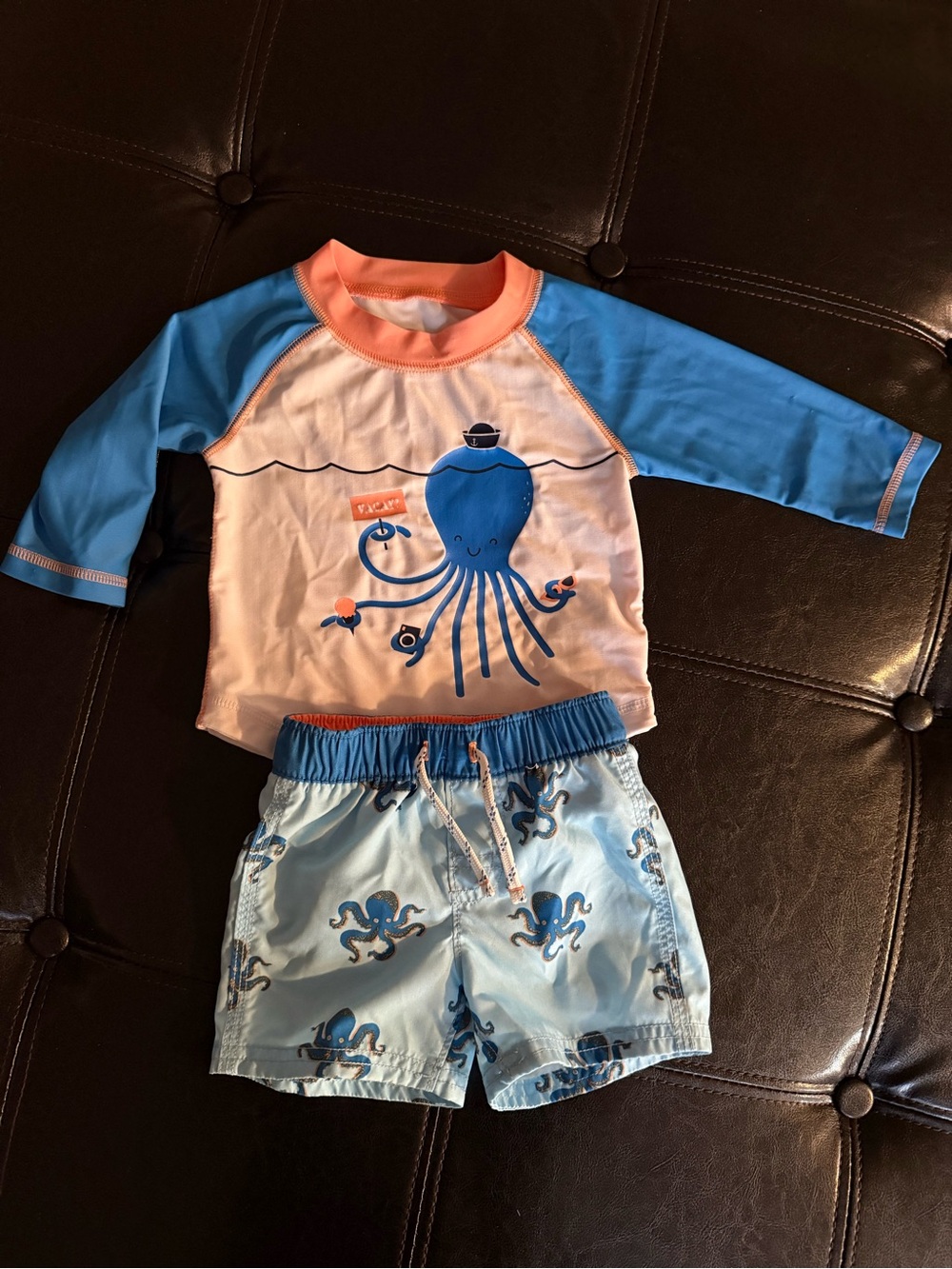GAP Blue & Peach Octopus Rashguard Swim Set